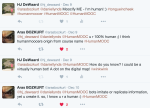 image of twitter conversation about being human
